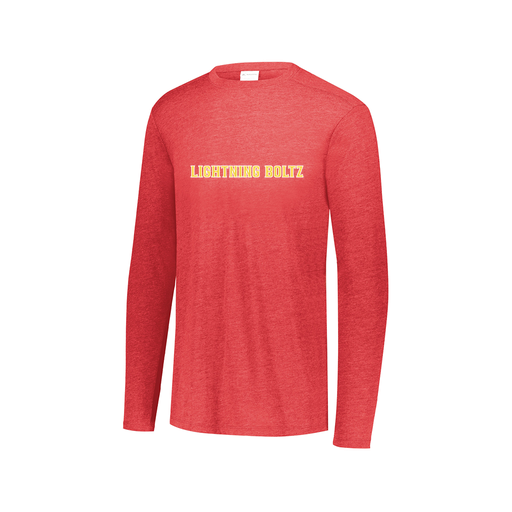 [FTLCUBRD-AXS-LOGO3] Decker Men's Tri-Blend T-Shirt - Long Sleeve (Adult XS, Red, Logo 3)